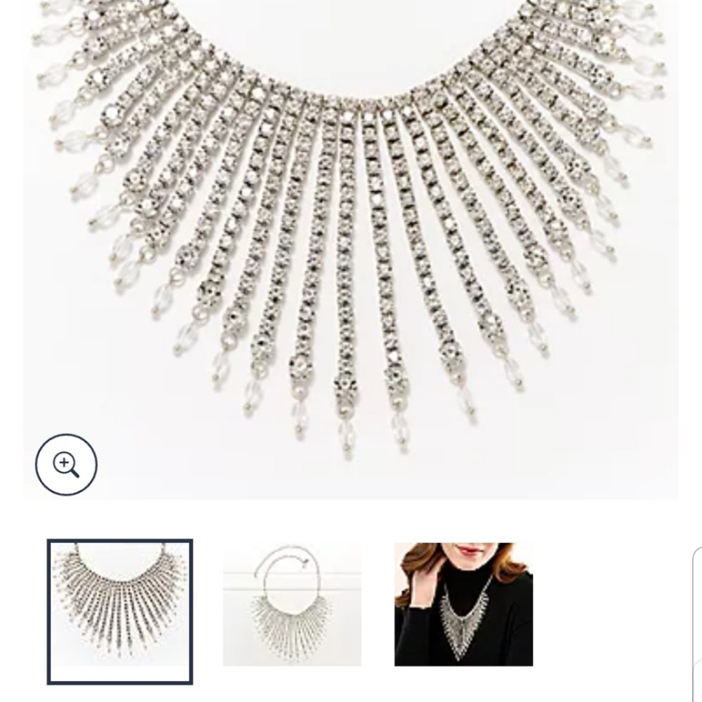 LOGO by Lori Goldstein Crystal Fringe Necklace